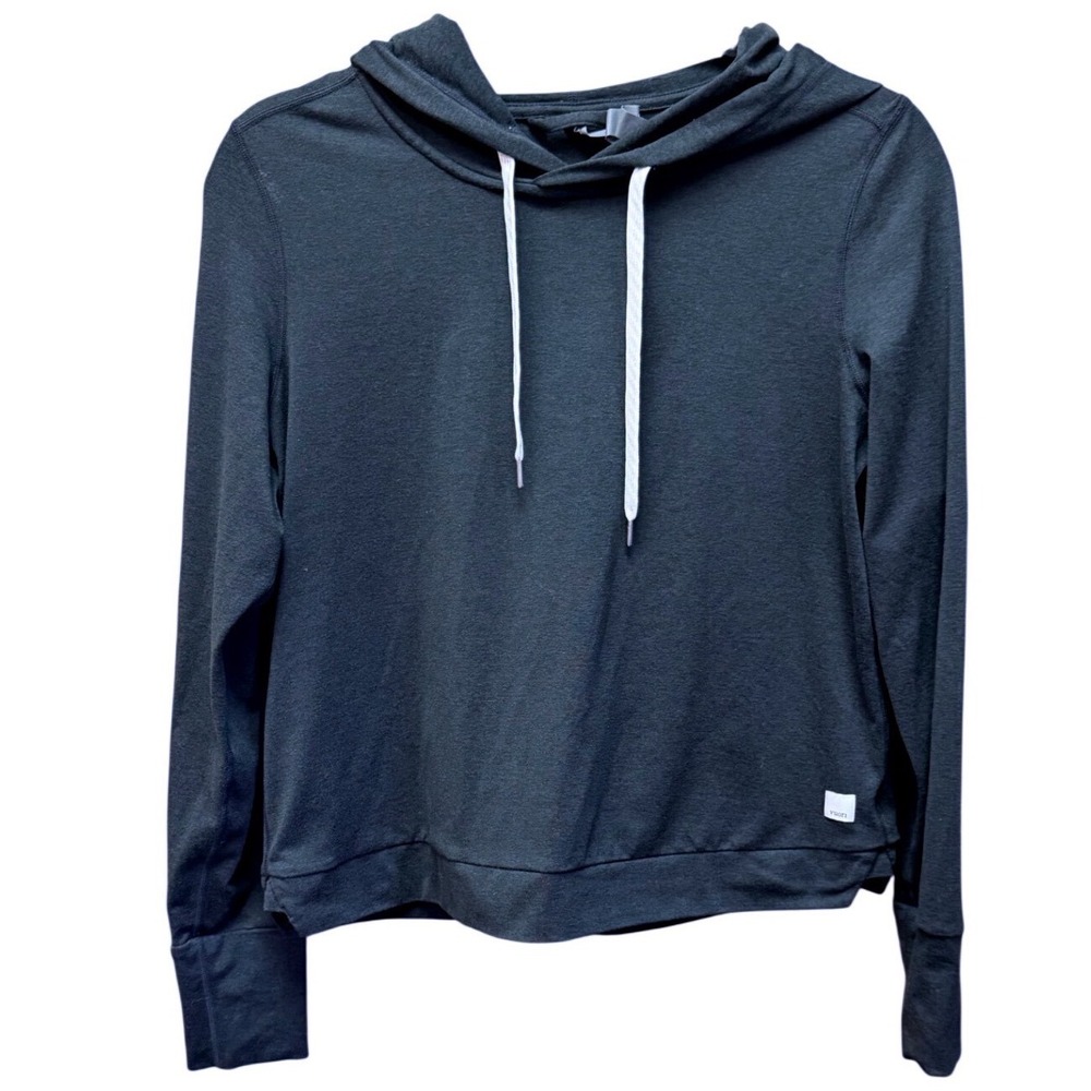 Vuori Halo Essential Hoodie Charcoal Heather Black DreamKnit Pullover Small